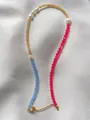 Macro detail of colorful beads with freshwater pearls on elegant silver satin fabric - Summer Dopamine Multicolor Beaded Style (31)