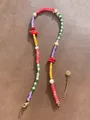 Colorful natural stone and freshwater pearl beaded necklace with gold heart charm - Vibrant Multicolor Faceted Bead Heart Piece Style (43)