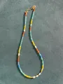 Colorful natural stone and freshwater pearl beaded necklace with gold lobster clasp - Color Transparent Irregular Pearl Style (45)