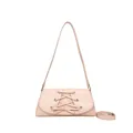 Pink crossbody bag with lace-up ribbon detail and adjustable shoulder strap - One Size / Pink