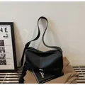 Classic black leather tote bag with large capacity and elegant silver metal hardware detail - One Size / Black