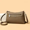 Deep brown pebble grain leather shoulder bag with silver hardware for women - One Size / Elephant Gray
