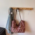 Pink leopard canvas tote bag with Hello Coffee Cat print and matching pouch charm - Leopard Print Cat