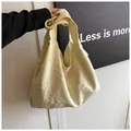 Cream canvas tote bag with star patterns and pink Nice Day label for casual style - Star-shaped Jacquard / Yellow