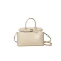 Minimalist beige square handbag for women with metallic buckle and slim shoulder strap - One Size / Apricot