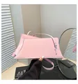 Ensemble de sacs à bandoulière en cuir verni rose au design géométrique et boucles argent - Taille unique / Rose