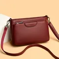 Versatile burgundy lychee pattern leather crossbody bag with adjustable strap - One Size / Fuschia
