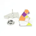 Spilla a forma di orso geometrico in smalto colorato con chiusura a farfalla sul retro - Orso (A00016)