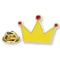 Kreative gelbe Krone Emaille Brosche Pin mit roten Punkten und goldener Schließe - Gelber Roter Punkt Kronen-Stil (A00076)