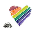 Regenboog hart emaille speld met LGBTQ pride kleuren en stevige vlindersluiting - Regenboog Gestreepte Hart(A00333)