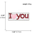 Süße I Love You Emaille-Brosche mit rosa Herz für Taschen und Kleidung Dekoration - Fetter Rechteckiger I Love You Stil (A00148)