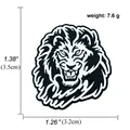 Geometrische Löwenkopf-Emaille-Brosche in Schwarz-Weiß-Finish, 3,5 mal 3,2 cm groß - Löwe (A00368)