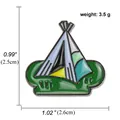 Outdoor Zelt Emaille-Anstecknadel mit Bergdesign, 3,5g Camping-Abzeichen, 2,5cm x 2,6cm - Outdoor-Zelt-Stil (A00285)