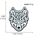 Wolfskopf Emaille-Brosche in geometrischer Form mit Maßen und Gewichtsspezifikationen - Wolf (A00371)