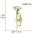 Golden trumpet violin brooch made of zinc alloy, size 3.0cm by 1.2cm and weight 2.3g - Gold Trumpet Style (A00196)