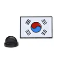 Kreative Anstecknadel mit Flagge Südkoreas aus Emaille mit schwarzem Gummiverschluss - Südkorea Flagge (A00437)