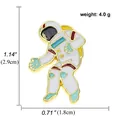 Broche astronaute en émail avec finition dorée pour accessoire sur le thème de l'espace - Astronaute Classique (A00208)