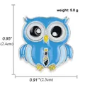 Broche hibou bleue en émail avec dimensions détaillées et poids pour vêtements - Style de Hibou Cravate Bleue (A00240)
