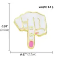Weißer Elefanten-Handgesten-Emaille-Anstecker mit Vergoldung und Größenangaben - Weißer Elefantenfinger-Stil (A00158)