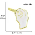Spilla in smalto a forma di palmo nero per vestiti con dimensioni 2,6cm x 2,3cm - Stile Gesto Bianco (A00164)