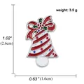 Broche cloche de Noël avec nœud rouge et motif à rayures, taille 2,6x1,6 cm - Cloche rayée avec nœud rouge(A00122)