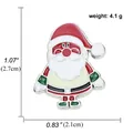 Broche Père Noël festive en émail avec dimensions détaillées et couleurs vives - Père Noël de dessin animé avec gants verts(A00123)