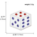 Traditional Chinese style dice enamel pin with red and blue dots, 1.8cm x 1.9cm - Dice Style