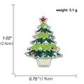 Broche sapin de Noël en émail vert avec étoile rouge et bordures en métal argenté - Mini sapin de Noël avec socle jaune(A00121)