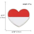 Details zur Herz-Emaille-Landesflagge Anstecknadel mit Maßen 1,8cm x 2,0cm und 2,7g Gewicht - Indonesien