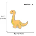 Cute yellow enamel dinosaur brooch with silver metal trim for clothes and bags - Yellow Long-Neck Dinosaur (A00828)