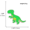 Cute green cartoon dinosaur enamel pin with measurements 3.2cm height and 3.0cm width - Green Tyrannosaurus (A00829)
