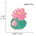 Detailansicht der Emaille-Lotos-Brosche mit Maßen von 3,3 cm x 2,4 cm und 5,6 g Gewicht - Lotus