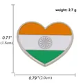 Herzförmige Emaille-Anstecknadel Indien-Flagge, Maße 2,0cm x 1,8cm und 2,7g Gewicht - Taj Mahal Indien