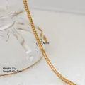 Dettaglio catena a spiga in acciaio al titanio dorato 4 mm con lunghezza 40+5 cm e peso 11 g - Catena a Spiga (1-7)