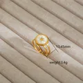 Λεπτομέρεια χρυσού δαχτυλιδιού 13,45 mm με διαστάσεις και βάρος 3,4 γρ. μέτρηση - Στυλ Πεντάγραμμο Φεγγάρι (257)