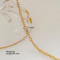 Macro della catena a maglie piatte da 3,5mm in acciaio inossidabile placcato oro 18k - Catena Intrecciata a Maglie Piatte (1-11)