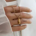 Golden seashell pendant necklace in stainless steel with 45+5cm adjustable chain - Bionic Conch Shape Style (C-1-50) / Gold