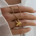 Golden starfish pendant necklace with a sleek snake chain and 17mm textured sea motif - Realistic Dotted Starfish Style (C-1-52) / Gold