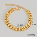 Dettaglio bracciale a maglia cubana oro 18K 10,5mm con chiusura a moschettone e catena - Catena cubana spessa dorata da 10,5mm (10-5)