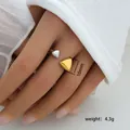 Detail shot of bicolored geometric open ring showing 10mm width and 4.3g weight - Bi-Color Triangle Design (288)