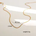 Detalle de un collar de cadena de serpiente dorada de 2,2 mm con medidas de longitud - Estilo de Cadena Fina de Tejido Apretado (7-14) / Dorado