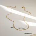 Detalle de cadena de serpiente dorada de 45cm con cuentas de 2mm y longitud de 40+5cm - Estilo de Cadena de Clavícula con Cuentas Redondas (7-15) / Dorado