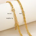 Detail of 18K gold-plated stainless steel blade chain with lobster clasp and extension - Spiral S Chain Style / Gold