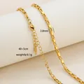 Macro detail of 18K gold-plated 2.8mm snake chain with dimensions and lobster clasp - Industrial Link Chain Style / Gold