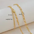 Macro view of 18K gold-plated stainless steel chain with 45cm length and lobster clasp - Saturated Figaro Chain Style / Gold