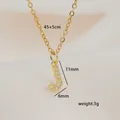 Detailed size specifications for the gold cubic zirconia letter J pendant necklace - Letter J