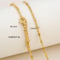Detail of 18K gold plated stainless steel bead chain with lobster clasp and extension - Bar and Bead Chain Style / Gold