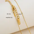 Detail of 18K gold-plated stainless steel chain necklace with size and weight specs - Micro Disk Fine Chain Style / Gold