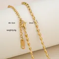 18K gold plated stainless steel olive bead chain with lobster clasp and extension - Rice Bead Chain Style / Gold