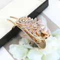 Golden flower hair clip with sparkling rhinestones and 2024 design for women - White with Sunflower